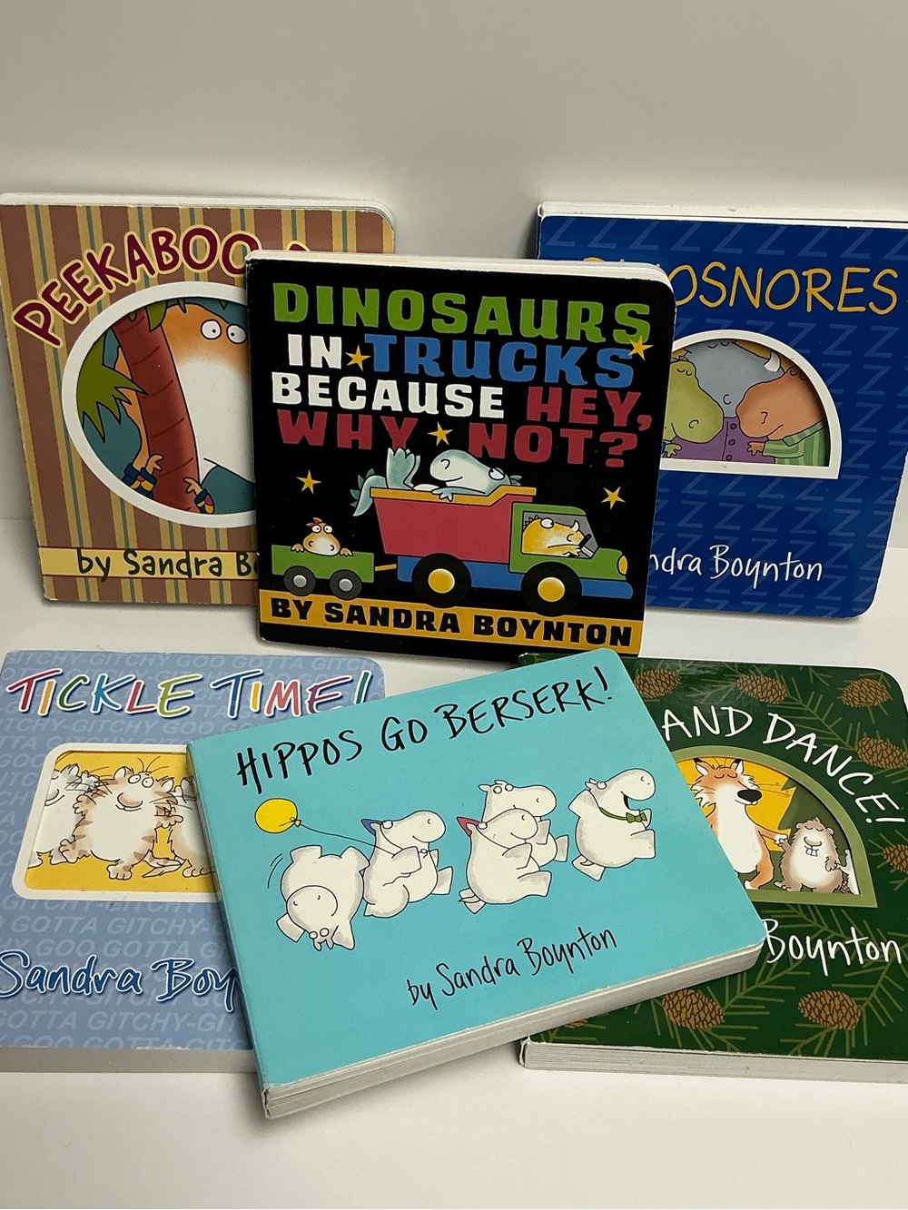 Sandra Boynton Board Book Lot- Dinosaurs, Hippos, Woodland Dance - 6 Books